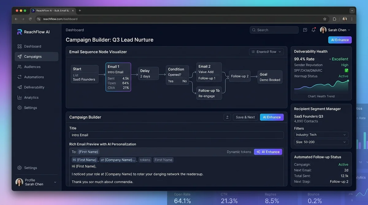 Bulk Email Agent / Sender landing page preview
